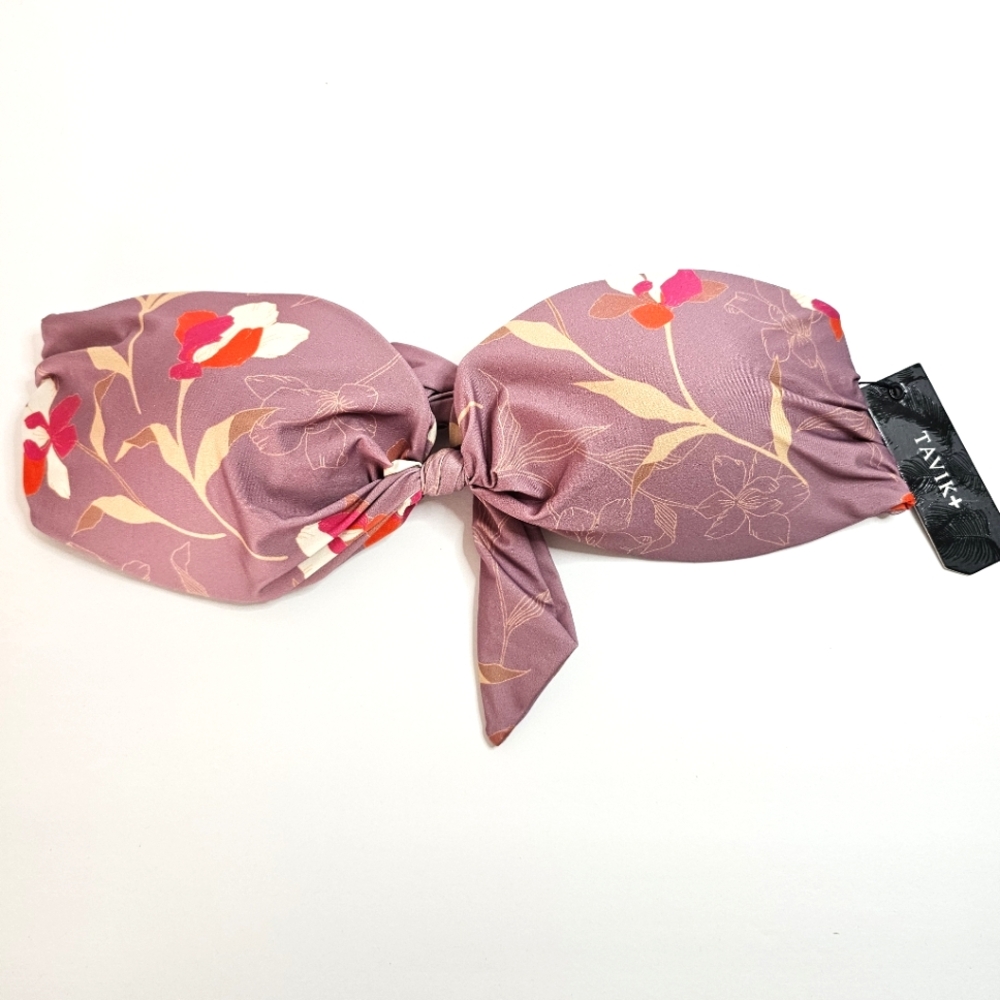 Tavik Amara Strapless Feminine Floral Bikini Top Size Medium NWT Summer Beach